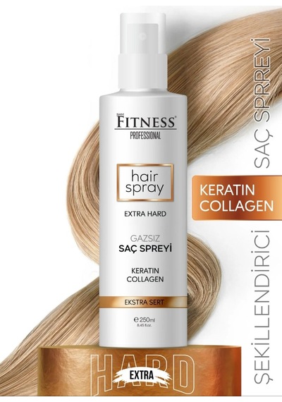 Sam Fitness Keratin Kolojen Extra Sert Gazsız Saç Spreyi 250 Ml