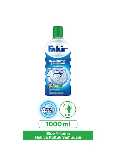 Fakir Nano Teknoloji ile Elde Yıkama Halı ve Koltuk Şampuanı 1 L