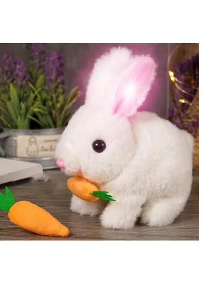 Zıplayan Tavşan Peluş Oyuncak Işıklı Vik Vik Tavşan Pilli Karışık Renk 1 Adet Çok Renkli