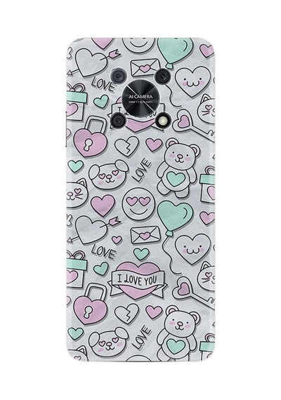 Huawei Nova Y90 Kılıf Resimli Desenli Silikon Platinium Series I Love You 1882