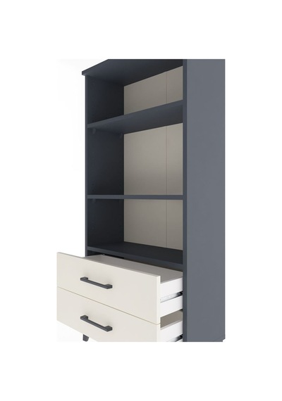 Arges Dolap 3 Raflı 2 Çekmeceli 60x30x134 Antrasit-aytaşı Antrasit