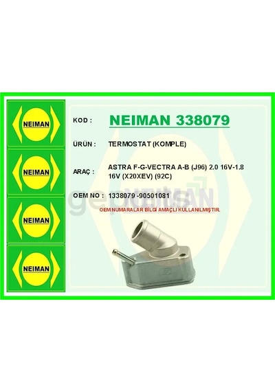 Termostat Komple Astra F - G - Vectra A - B J96 2.0 16v-1.8 16v X20xev 92c