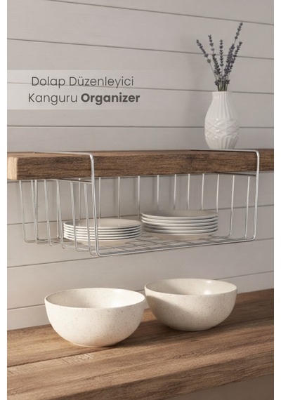 Dolap Düzenleyici Kanguru Organizer - Asılabilir Havlupan Düzenleyici Banyo Mutfak Düzenleyici Krom siyah