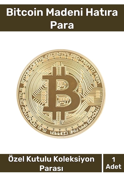 Deluxe Series Kutulu Hediyelik Kripto Hatıra Koleksiyon Bitcoin Madeni Para Altın Rengi 1 Adet