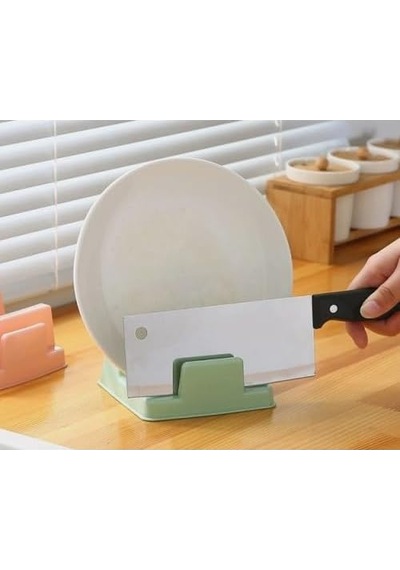 Tencere Kapağı Ve Kesme Tahtası Tutucu Mutfak Standı, Plastik, 12x12,5 Cm, Çok Renkli