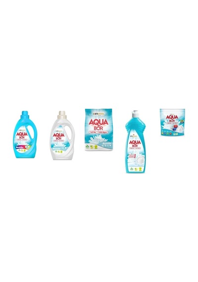 Aquabor Doğal Mineralli Sıvı Renkliler + Sıvı Beyaz + 4 Kg Beyaz + Elde Bulaşık + Tablet 5 Li Set 68906532