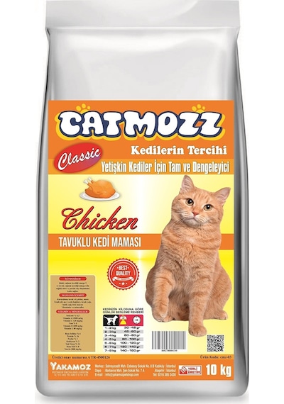 Catmozz Classic Tavuklu Yetişkin Kedi Maması 10 KG