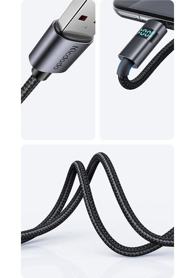 Mcdodo CA-6520 100 W USB Type -C Hızlı Şarj Kablosu 1.2 M Siyah