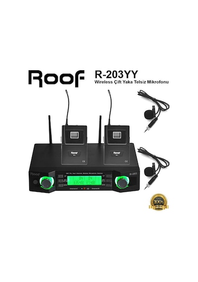 Roof R-203yy Wireless Çift Yaka Mikrofon