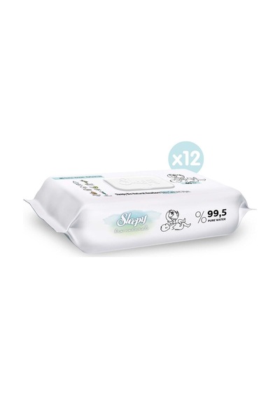 Sleepy Bio Natural Yenidoğan Islak Bebek Bakım Havlusu 12x40 480 Yaprak 12'li Set