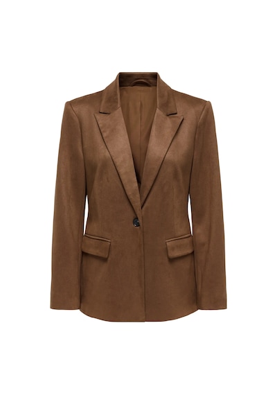 Only Onladdi L/s Suni Süet Kadın Blazer Ceket 15374893 Kahverengi