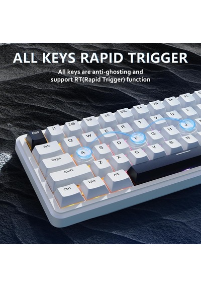 X65 He Manyetik Anahtarlı 65% Gaming Klavye 8000 Hz Ultra Hızlı Tepki, 0.01 Mm Rapid Trigger Hassasiyeti, Pbt Tu