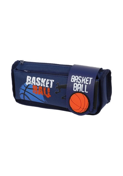 Petityu Çift Fermuarlı Basketbol Topu Cırtcırtlı Kalem Kutu Lacivert