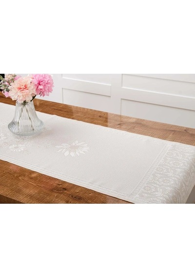 Iris Jakar Polyester Kumaş Bej Runner 45x150 Cm 1410 Bej