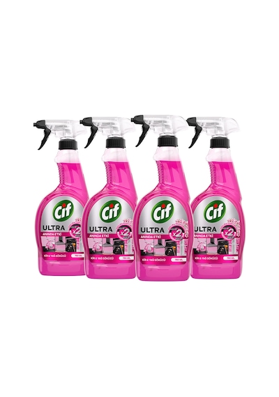 Cif Ultra Hızlı Ve X2 Güçlü Kir & Yağ Sökücü Sakura Parfümü İle Etkili Temizlik 750 Ml X4 Diğer