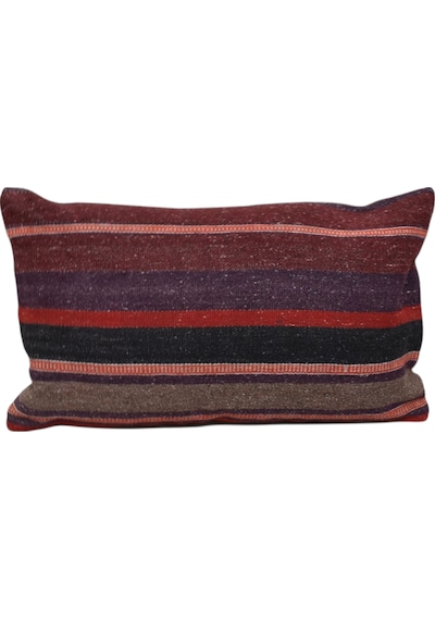Zehra Abla Halı Yeni El Dokuma Dekoratif Lumbar Kilim Kırlent Yastık Kılıfı 6114