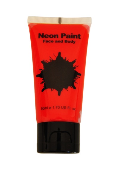 Halloween Neonlu Glow Parti Yüz Boyası Kırmızı Renk 1 Adet 50 Ml