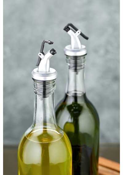 Cam Yağdanlık, Zeytinyağı Sıvı Yağ Şişesi 750 Ml - 2 Adet - Yeşil Açık Yeşil
