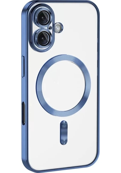 Newface  Apple  Uyumlu iPhone 16 Plus Kılıf Kross Magneticsafe Kapak - Mavi