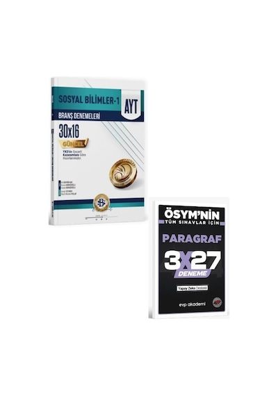 Bilgisarmal 2027 Ayt Sosyal Bilimler 1 30 X 16 Branş Denemeleri+ Evp Akademi Paragraf