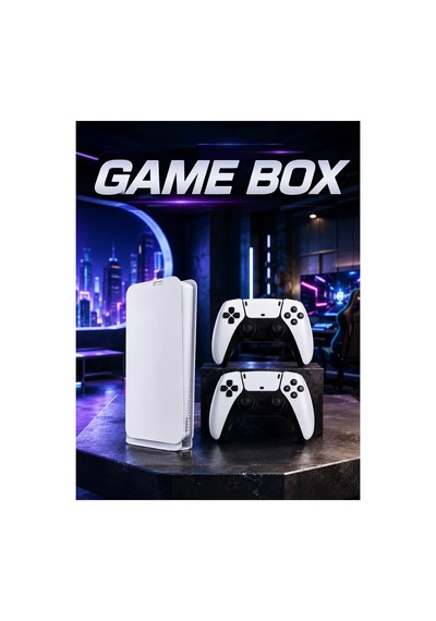 Game Box 3d Çift Oyun Kollu 4k Hd Ekran 20000'den Fazla Oyun Seçeneği 2.4g Kablosuz Beyaz