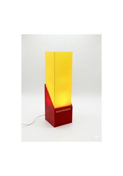 Taraftar Temalı Kişiye Özel 3d Led Gece Lambası - Dekoratif Masa Lambası 34 Cm Galatasaray