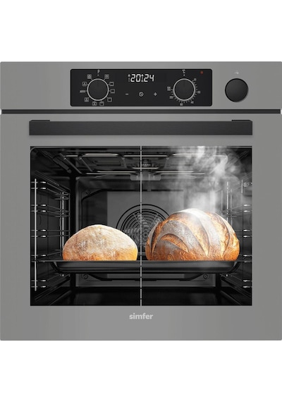 Simfer 8246 11 Fonksiyon Steam Master Ankastre Fırın Gri Cam Dijital