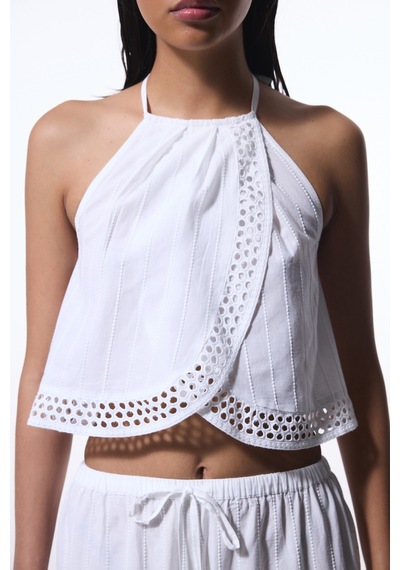 Penti Beyaz Arlet Halter Yaka Crop Üst