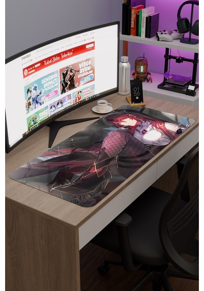 Rosaria Genshin Impact Anime Oyuncu V3 - 90x40 Xxl Gaming Mouse Pad Fare Altlığı