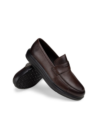 Deery Hakiki Deri Kahverengi Comfort Erkek Loafer Kahverengi