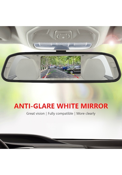 Gpr Kameralı Park Sensörü 4.3 'Ayna Ekranlı Sıyah Sensör Full Set Gpr Kameralı Park Sensörü 4.3 'Ayna Ekranlı Sıyah Sensör Full Set