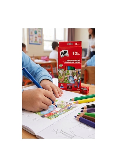 12 Li Jumbo Kuru Boya Kalemi Üçgen 1 Paket Pritt Kalın 12 Renk Jumbo Kuruboya Tam Boy Renkli Kalem Karton Kutu Kalemtraş Çok Renkli 12 Li Jumbo Kuru Boya Kalemi Üçgen 1 Paket Pritt Kalın 12 Renk Jumbo Kuruboya Tam Boy Renkli Kalem Karton Kutu Kalemtraş Çok Renkli