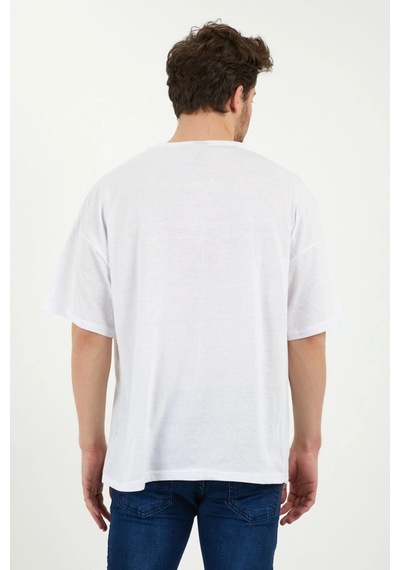 Unisex Siyah Beyaz Oversize Bol Kesim Basic 2 Li Paket Tshirt Beyaz