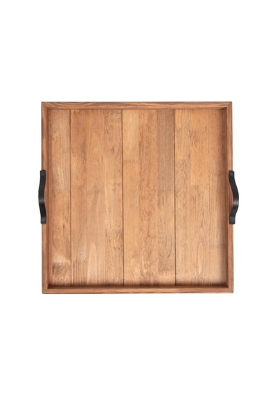 Ahşap Servis Ve Sunum Tepsisi Ceviz Renk - 60x60 Cm Diğer