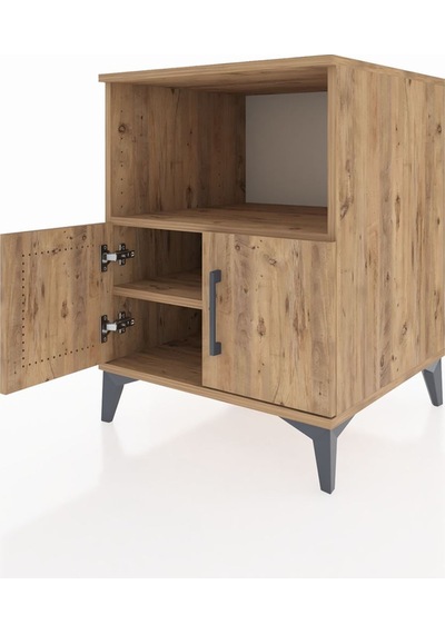 Kronos Komodin 2 Raflı 2 Kapaklı 60x59x80 Çam-çam Çam