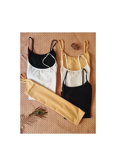 Demirsa Boutique Pamuklu Likralı İp Askılı Kadın 6' Lı Atlet 2 Siyah-2 Beyaz-2 Ten Beyaz-siyah-ten Demirsa Boutique Pamuklu Likralı İp Askılı Kadın 6' Lı Atlet 2 Siyah-2 Beyaz-2 Ten Beyaz-siyah-ten