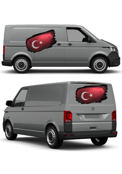 Türk Bayrağı Sticker - Türk - Bayrak - Ay Yıldız Sticker - Araba Oto Motosiklet Karavan Cam Kask Sticker - 01969 10X6 Cm