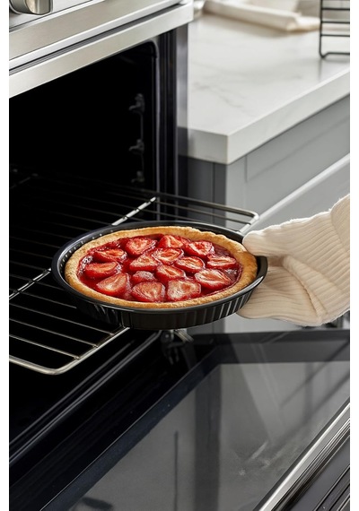 Cook-lab 30cm Zindeliklı Emaye Kaplama Tart Turta Kek Kalıbı Siyah Diğer