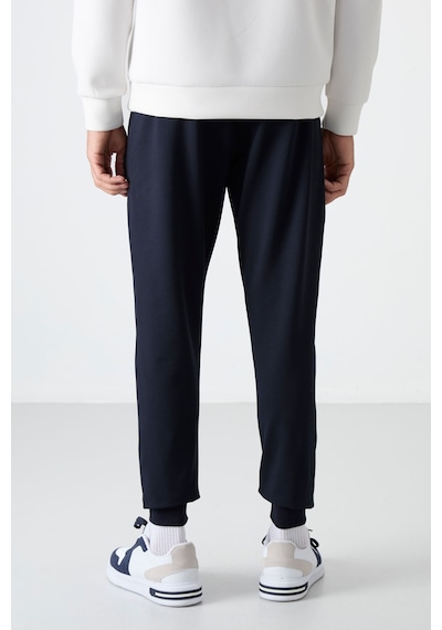 Tommy Life Lacivert Fermuar Cepli Standart Kalıp Jogger Erkek Eşofman Alt - 84587 Lacivert