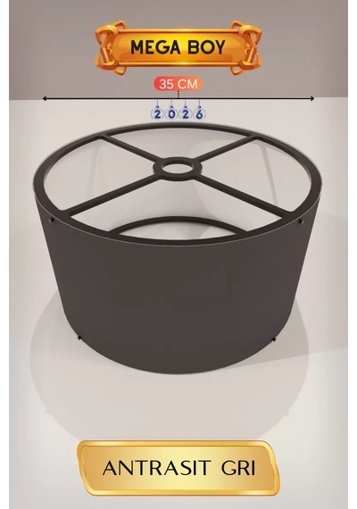 Antrasit Gri Lambader Başlığı 35 Cm Mega Boy 70cm-gold-aplik