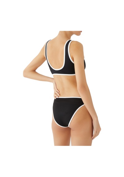 Good American Şık Destekli Kısa Bikini Üstü Siyah