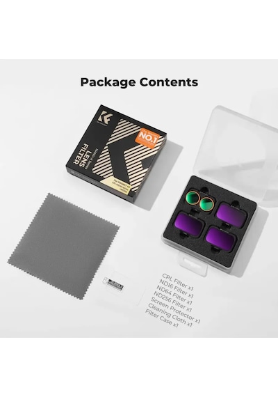 K&f Concept Dji Osmo Pocket 4p İçin 4 Parça Filtre Seti Cpl + Nd16 + Nd64 + Nd256 Plastik