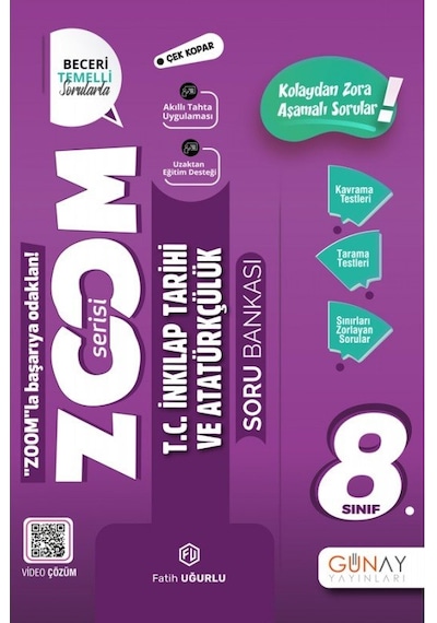 Günay 8. Sınıf T.C. İnkılap Tarihi Zoom Soru Bankası 2023