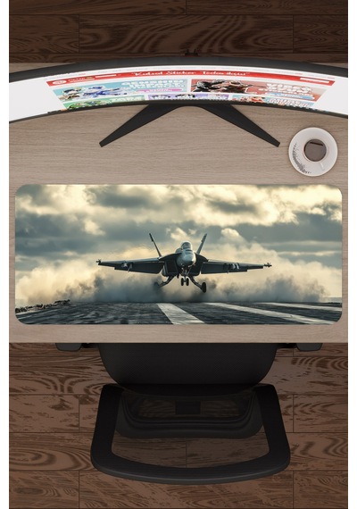 Airplane Uçak Kaymaz Dikişli Kauçuk Oyuncu Mousepad V3 - 70x30 Xl Gaming Mouse Pad Fare Altlığı