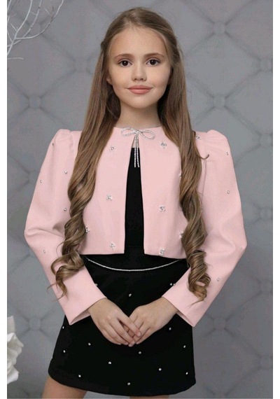 Riccotarz Kız Çocuk Üzeri Taş İşlemeli Etek Askılı Penye Bluz Ve Pudra Blazer Ceket Etekli Takım 001 Riccotarz Kız Çocuk Üzeri Taş İşlemeli Etek Askılı Penye Bluz Ve Pudra Blazer Ceket Etekli Takım 001