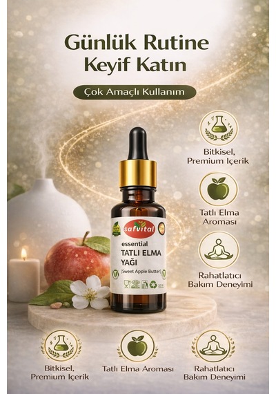 Safvital Tatlı Elma Yağı 20 Ml Aromatik Bakım Yağı Saç Ve Cilt İçin Ferahlatıcı Nemlendirici Yağ