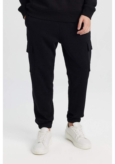 DeFacto Regular Fit Jogger Eşofman Altı Basic Düz Kargo Cepli Lastikli Paça D5252AX25SPBK81