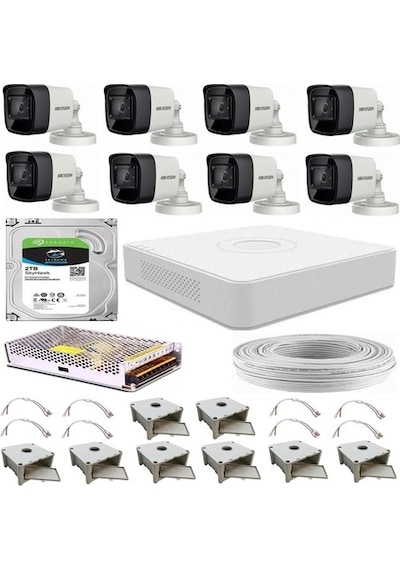 Hikvision Güvenlik Kamera Sistemi 8 Kameralı Hikvision Güvenlik Kamera Sistemi 8 Kameralı