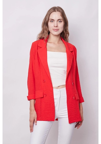 Yazlık Likrasız Keten Kumaş Yakalı Cep Kapaklı Oversize Blazer Ceket-koyu Mercan K.mercan Yazlık Likrasız Keten Kumaş Yakalı Cep Kapaklı Oversize Blazer Ceket-koyu Mercan K.mercan