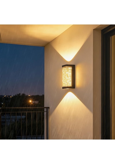 Dış Mekan Led Duvar Lambası Ip65 Su Geçirmez Alüminyum Duvar Aydınlatması Modern Yukarı Ve Aşağı Duvar Aydınlatması Teras Bahçe Koridor Merdiven İçin Kapalı/dış Mekan Duvar Lambası Kare, Sıcak